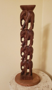 VINTAGE CARVED WOOD SCULPTURE