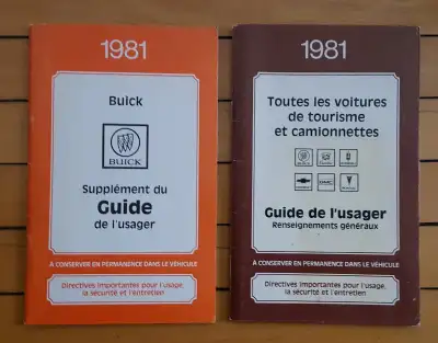 1981 Guide de L'usage GM /Buick, auto et camionnette en francais, View more