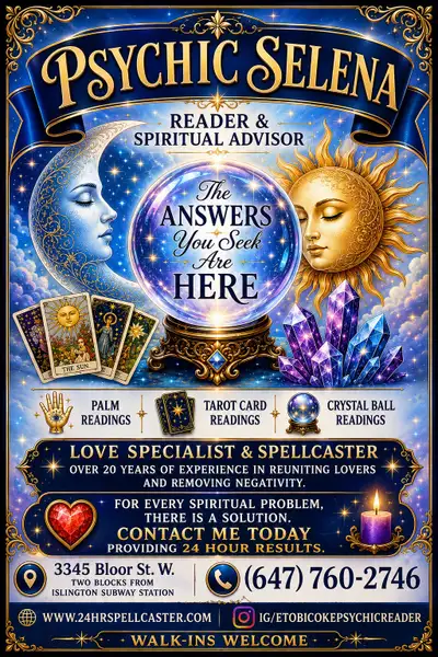 *MISS SELENA* ETOBICOKE PSYCHIC READER & SPELL CASTER, View more