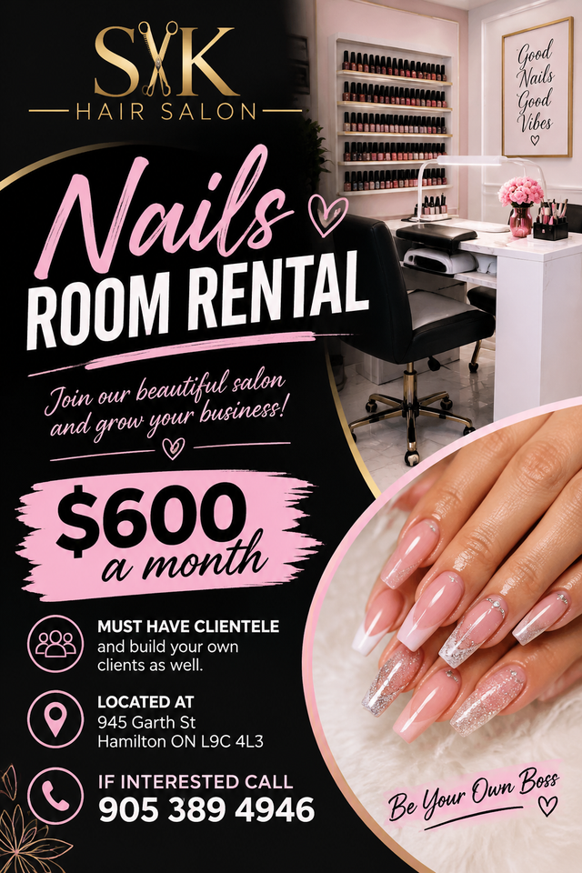 Nail Tech Room Rental At SK Hair Salon