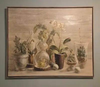 Large Framed Botanical Canvas by Danhui Nai (52x42"), View more