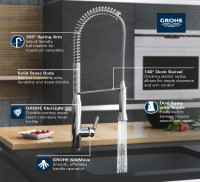 GROHE SINGLE HANLE DUAL SPRAY KITCHEN FAUCET!
