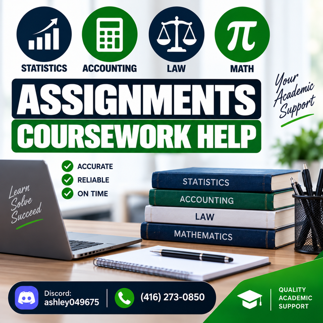 STATISTICS, ACCOUNTING, LAW, MATH ASSIGNMENTS, COURSEWORK HELP
