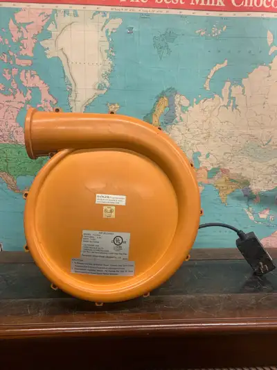 See pics with measurements. Bouncy castle air blower. 120v-69Hz. 5.5A. Made for outdoor use. Continu...