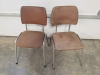 2   vintage chrome leg chairs 