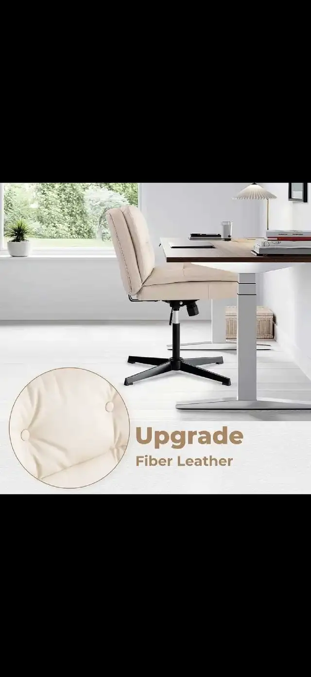 Office Desk Chair, Large Size Armless Hom Office Desk Chair Vani in Chairs & Recliners in Markham / York Region - Image 5