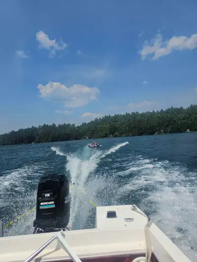 For sale a 1970 grew 180 ss bow rider trihull with 92 mercury 115 hp outboard. The gel coat on the b...