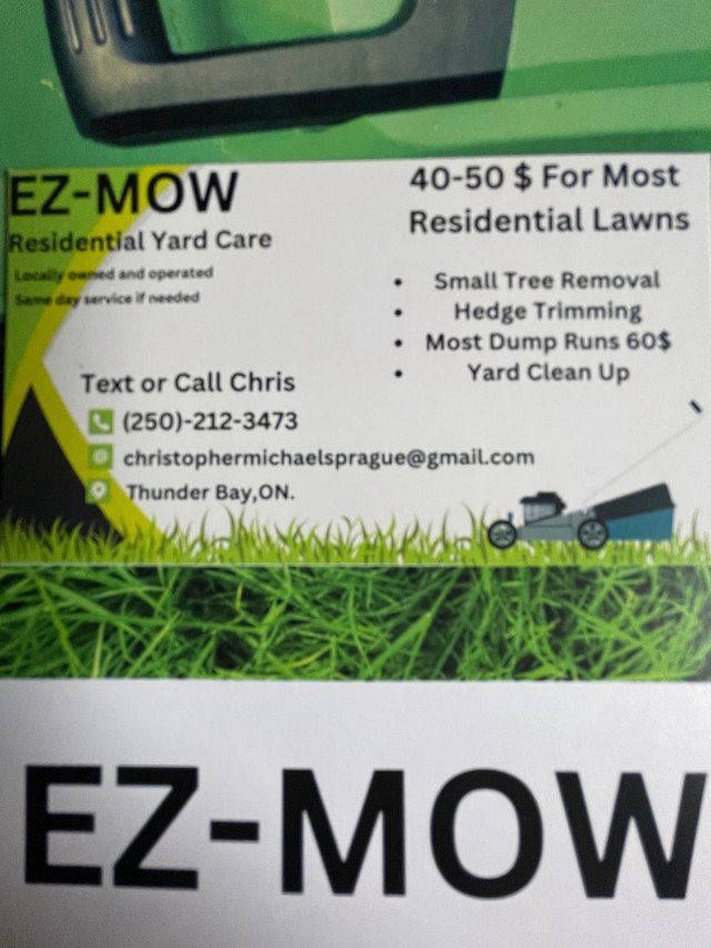 EZ-MOW YARD SRVICE in Lawn, Tree Maintenance & Eavestrough in Thunder Bay - Image 2