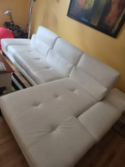 White leather sofa like new, View more