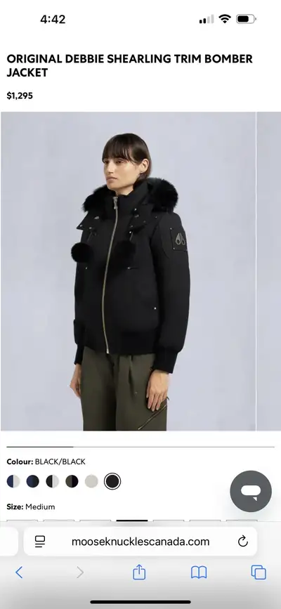 ORIGINAL DEBBIE SHEARLING TRIM BOMBER JACKET, View more