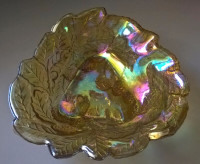 Indiana Glass Marigold Carnival Candy Dish Bowl Berries