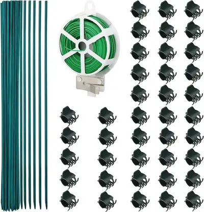 NEW 40 Pieces Stem Plant Support Stakes, Gardening Clip Vine Fix, View more