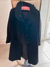 Manteau long noir pour fillette DKNY black coat for young girl