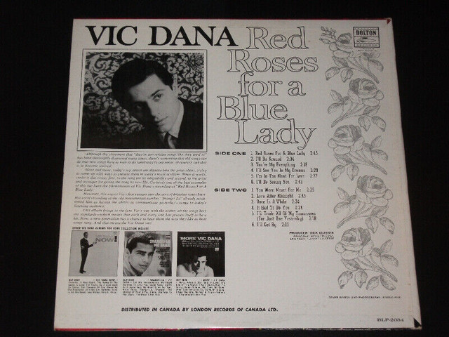 Vic Dana - Red roses for a Blue Lady (1956) LP dans CD, DVD et Blu-ray  à Ville de Montréal - Image 2