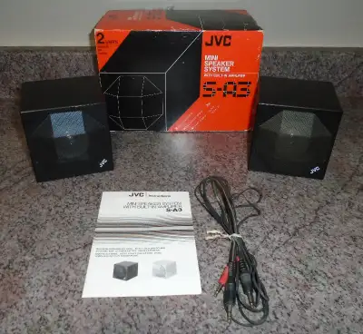 Set of JVC compact speakers for sale - model S-A3 - made in Japan - black finish - original owner -...