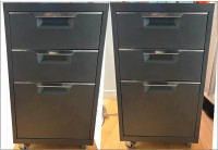 Grey Metal Filing Cabinets (pair)