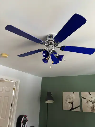 Looking to brighten up your space? I’m selling this unique, vibrant Royal Blue & Polished Chrome Cei...