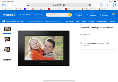 Sony 10.25” x 7”. USB digital picture frame works perfect.