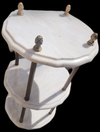 Art deco brass and marble three tier table
