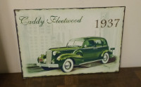 1937 CADDY FLEETWOOD TIN SIGN