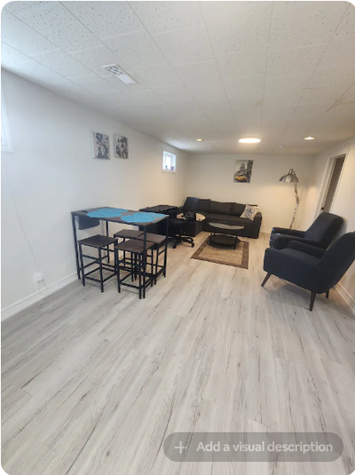 Fully furnished, renovated, private one-bedroom basement suite in a bungalow house at North York int...