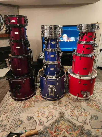 Assorted Pearl drum sets., View more