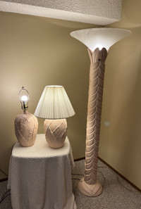 1 Floor and 2 Table Lamps - Matching set