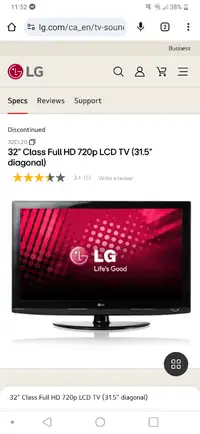 32 inch LG model 32CL20 HD 720p LCD TV - works perfectly - $30