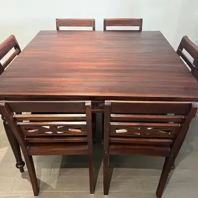 Set de salle à manger en bois massif d'acajou, View more