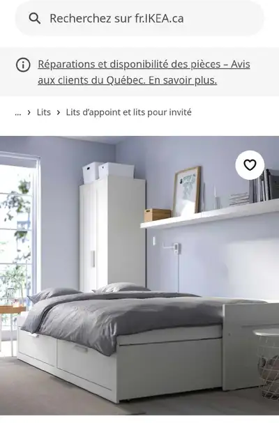 lit d'appoint Ikea et matelas mousse bon état., View more