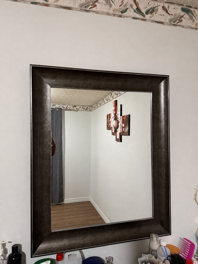 Large Dark Wood Framed Wall Mirror, View more