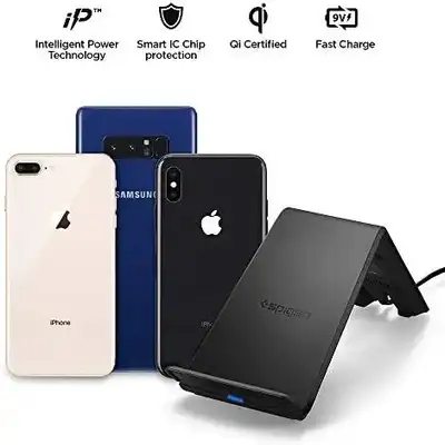 Spigen F303W wireless fast charging in portrait or landscape, View more