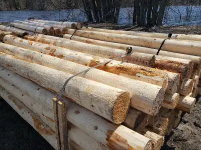 Peeled Cedar Posts (5" x 8') - CHISHOLM LUMBER, View more