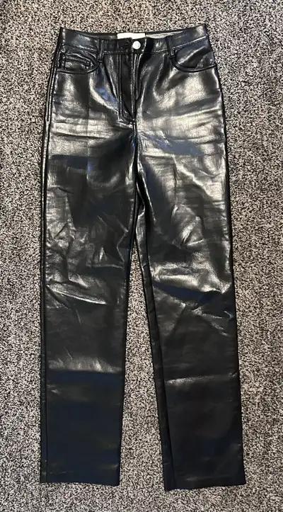 Aritzia Melina black leather pants, size 0, View more