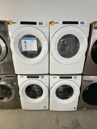 27” whirlpool washer and dryer front load stackable 2020 model , View more