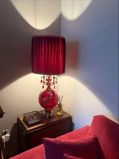 Elegant Red Table Lamp – Unique & Stylish, View more