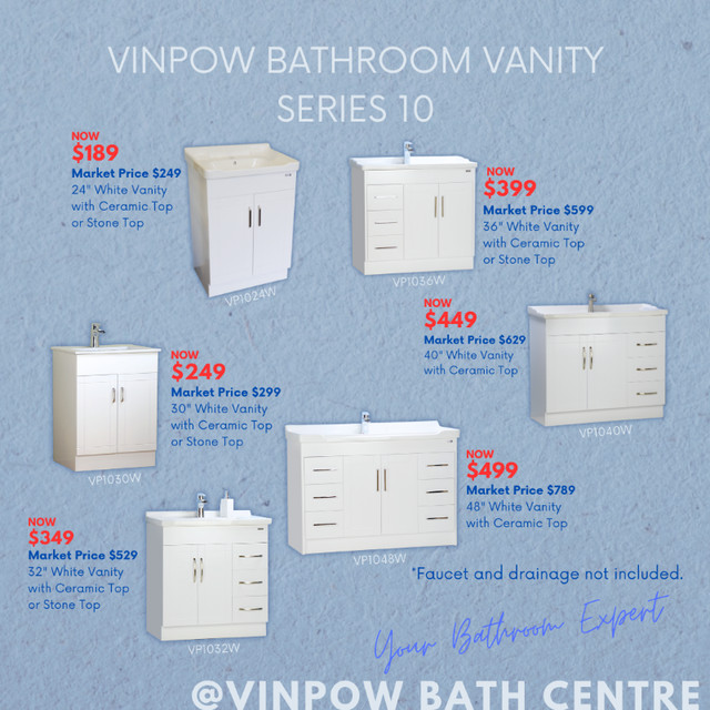 Revamp Your Bathroom with New Vanities - Limited Stock! dans Articles pour la salle de bains  à Région de Mississauga/Peel - Image 3