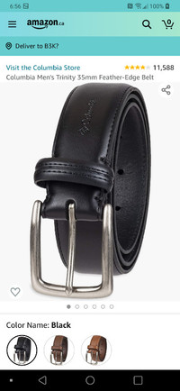 New. Columbia men's leather belt. Black size 52