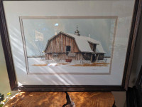 Watercolour barn painting by artist Nick Prins