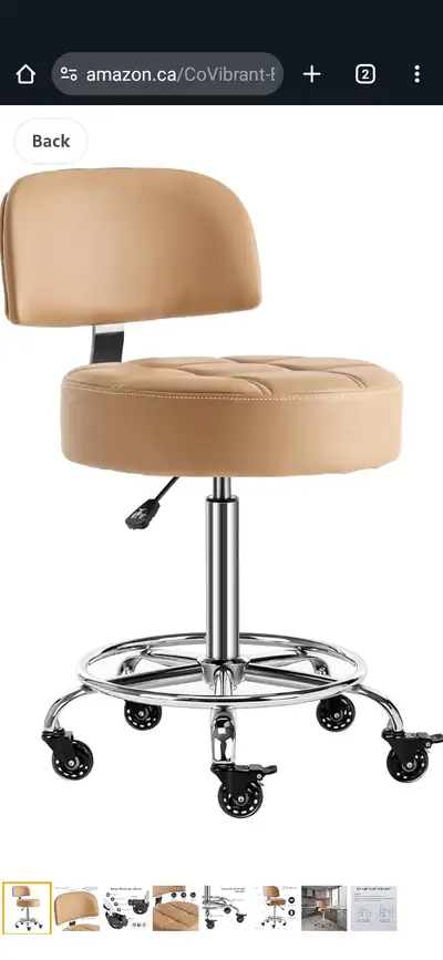 New. Just assembled it out of the box. Retails for $373+ tax. Camel coloured, leather like finish. S...