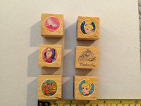 Disney Cinderella six piece craft stamp set - wood/rubber