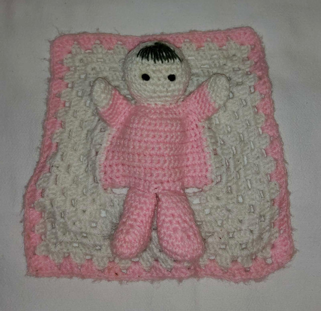 Baby Doll Hand Puppet Security Blanket Lovey Toy Pink & White in Toys & Games in Truro - Image 4