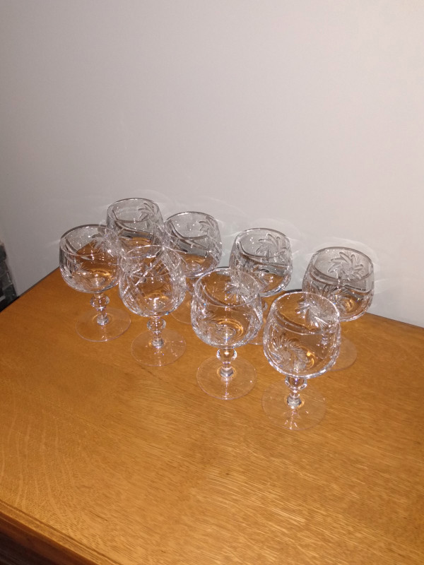 Vintage Pinwheel Bohemian Crystal Wine Glasses (8) in Arts & Collectibles in Delta/Surrey/Langley