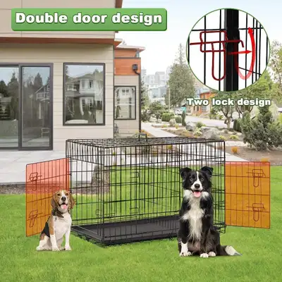 About this item 【EASY TO SETUP】This dog crate is a must have for any dog lovers. The dog cage can be...