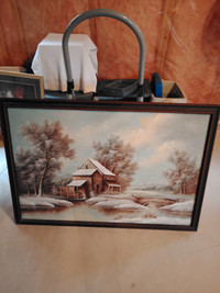 Large framed oil painting