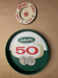 Labatt's 50 Ale Beer Tray and Labatt's Ashtray - Vintage