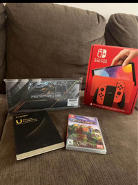 Oled Nintendo switch red edition bundle (New)