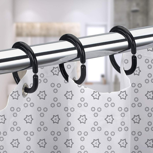 24 pcs Black Shower Curtain Rings (GC1) in Bathwares in Calgary - Image 3
