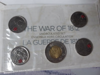Holder Canada War Of 1812-9 Coin Set In Mint Folder Card Toonie Quarters 