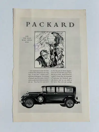 1929 Packard 633 Limousine vintage ad art deco car automobile, View more